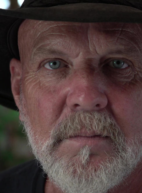 Bearded man close up portrait